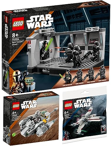 Lego 3er Set: 75363 N-1 Starfighter des Mandalorianers Microfighter, 75324 Angriff der Dark Trooper & 30654 X-Wing Starfighter von BRICKCOMPLETE