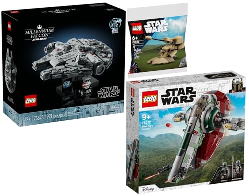 Lego 3er Set: 75375 Millennium Falcon, 75312 Boba Fetts Starship & 30680 AAT von BRICKCOMPLETE