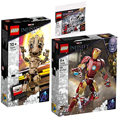 Lego 3er Set: 76217 Ich Bin Groot, 76206 Iron Man Figur & 30443 Spider-Mans Brückenduell Lego 3er Set: 76217 Ich Bin Groot, 76206 Iron Man Figur & 30443 Spider-Mans Brückenduell von BRICKCOMPLETE
