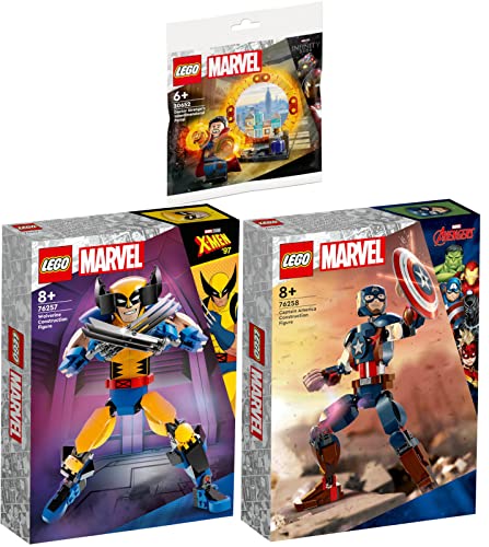 Lego 3er Set: 76257 Wolverine Baufigur, 76258 Captain America Baufigur & 30652 Das Dimensionsportal von Doctor Strange Lego 3er Set: 76257 Wolverine Baufigur, 76258 Captain America Baufigur & 30652 Das Dimensionsportal von Doctor Strange von BRICKCOMPLETE