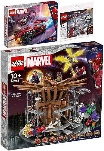 Lego 3er Set: 76261 Spider-Mans großer Showdown, 76244 Miles Morales vs. Morbius & 30443 Spider-Mans Brückenduell von BRICKCOMPLETE