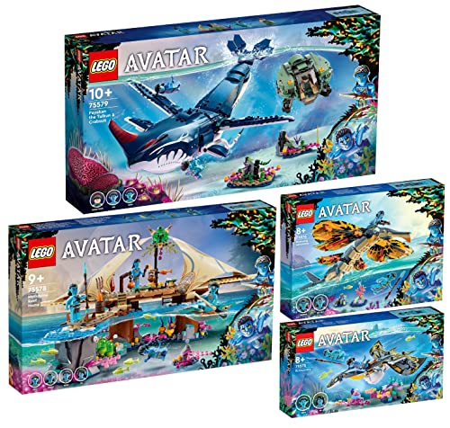 Lego Avatar 4er Set: 75579 Payakan der Tulkun und Krabbenanzug, 75578 Das Riff der Metkayina, 75576 Skimwing Abenteuer & 75575 Entdeckung des Ilu von BRICKCOMPLETE