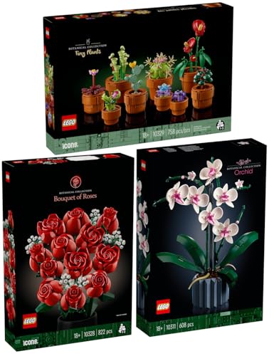 Lego Blumen Set: 10328 Rosenstrauß, 10329 Mini Pflanzen & 10311 Orchidee von BRICKCOMPLETE