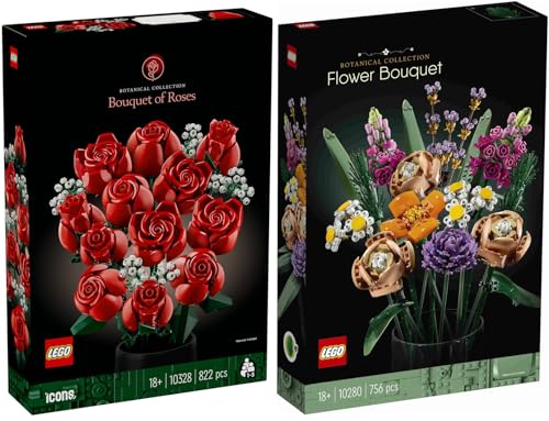 Lego Blumen Set: 10328 Rosenstrauß & 10280 Blumenstrauß von BRICKCOMPLETE