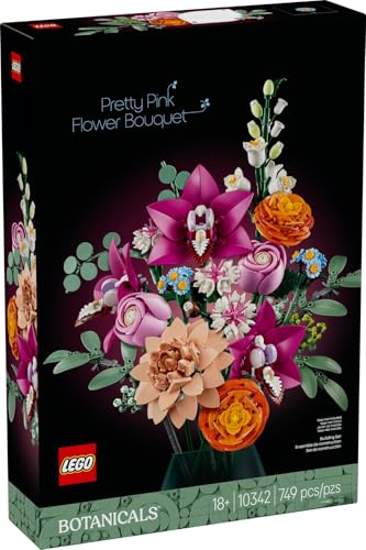 Lego Botanical Collection 10342 Schöner Rosafarbener Blumenstrauß (mit 30659 Blumengarten) von BRICKCOMPLETE