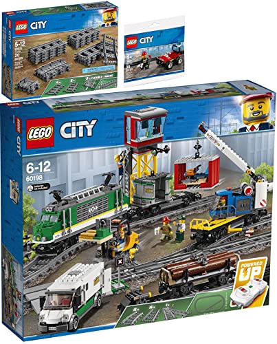 Lego City 3er Set: 60198 Güterzug, 60205 Schienen & 30361 Feuerwehr Buggy von BRICKCOMPLETE