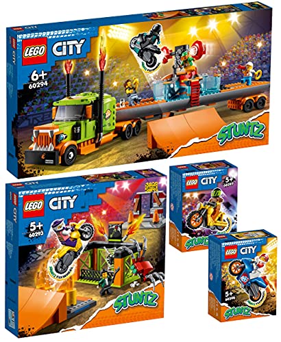 Lego City 4er Set: 60293 Stunt-Park, 60294 Stuntshow-Truck, 60297 Power-Stuntbike & 60298 Raketen-Stuntbike Lego City 4er Set: 60293 Stunt-Park, 60294 Stuntshow-Truck, 60297 Power-Stuntbike & 60298 Raketen-Stuntbike von BRICKCOMPLETE