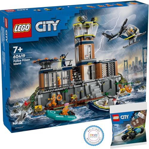 Lego City Set: 60419 Polizeistation auf der Gefängnisinsel & 30664 Polizei-Geländebuggy von BRICKCOMPLETE