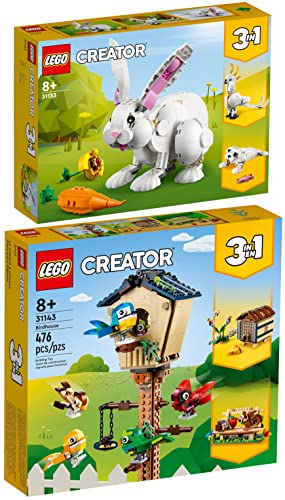Lego Creator 2er Set: 31143 Vogelhäuschen & 31133 Weißer Hase von BRICKCOMPLETE