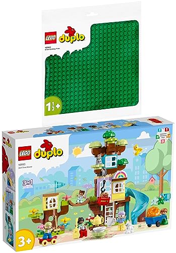Lego DUPLO 2er Set: 10993 3 in 1 Baumhaus & 10980 Bauplatte in Grün von BRICKCOMPLETE