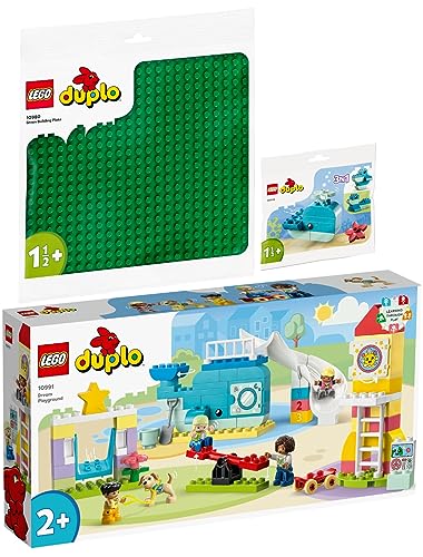 Lego DUPLO 3er Set: 10991 Traumspielplatz, 10980 Bauplatte in Grün & 30648 Wal von BRICKCOMPLETE