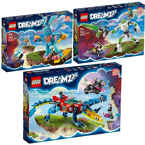 Lego DreamZzz 3er Set: 71458 Krokodilauto, 71454 Mateo und Roboter Z-Blob & 71453 Izzie und Ihr Hase Bunchu von BRICKCOMPLETE