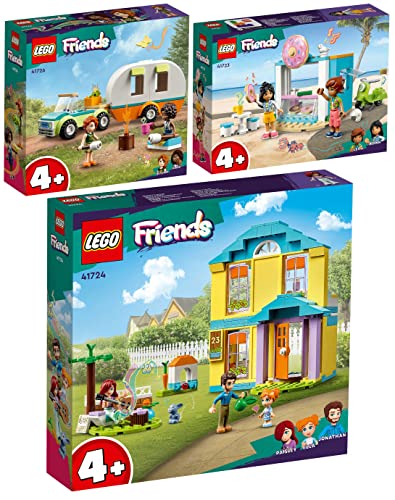 Lego Friends 3er Set: 41726 Campingausflug, 41724 Paisleys Haus & 41723 Donut-Laden von BRICKCOMPLETE
