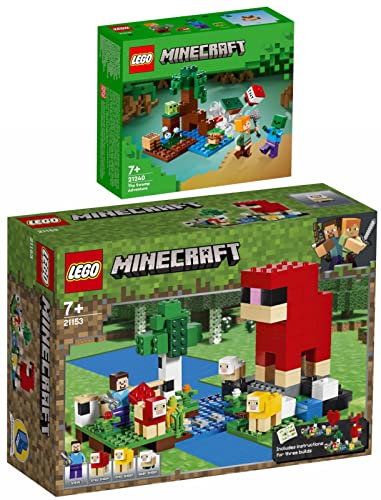 Lego Minecraft 2er Set: 21240 Das Sumpfabenteuer & 21153 Die Schaffarm von BRICKCOMPLETE