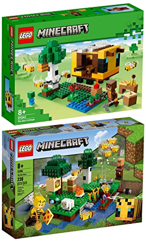 Lego Minecraft 2er Set: 21241 Das Bienenhäuschen & 21165 Die Bienenfarm von BRICKCOMPLETE