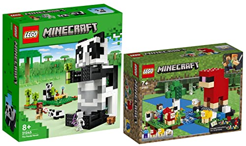 Lego Minecraft 2er Set: 21245 Das Pandahaus & 21153 Die Schaffarm von BRICKCOMPLETE