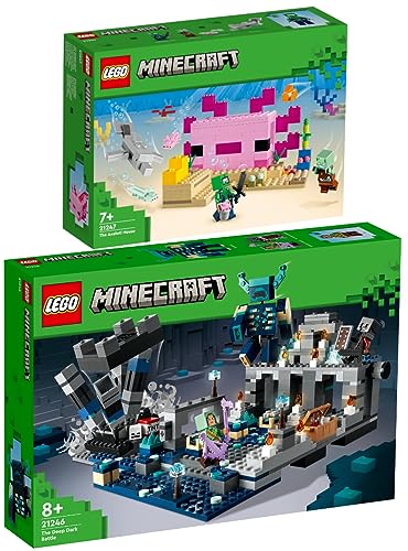 Lego Minecraft 2er Set: 21247 Das Axolotl-Haus & 21246 Das Duell in der Finsternis von BRICKCOMPLETE