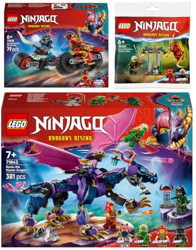Lego Ninjago 3er Set: 71838 Kais Motorradrennen, 71842 Rontu der Meisterdrache & 30650 Kais und Raptons Duell im Tempel Lego Ninjago 3er Set: 71838 Kais Motorradrennen, 71842 Rontu der Meisterdrache & 30650 Kais und Raptons Duell im Tempel von BRICKCOMPLETE
