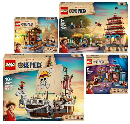 Lego One Piece 4er Set: 75639 Das Piratenschiff Flying Lamb, 75638 Showdown im Arlong Park, 75637 Zirkuszelt von Buggy dem Clown & 75636 Hütte im Windmühlendorf Lego One Piece 4er Set: 75639 Das Piratenschiff Flying Lamb, 75638 Showdown im Arlong Park, 75637 Zirkuszelt von Buggy dem Clown & 75636 Hütte im Windmühlendorf von BRICKCOMPLETE