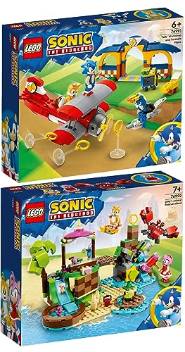 Lego Sonic 2er Set: 76991 Tails Tornadoflieger mit Werkstatt & 76992 Amys Tierrettungsinsel von BRICKCOMPLETE