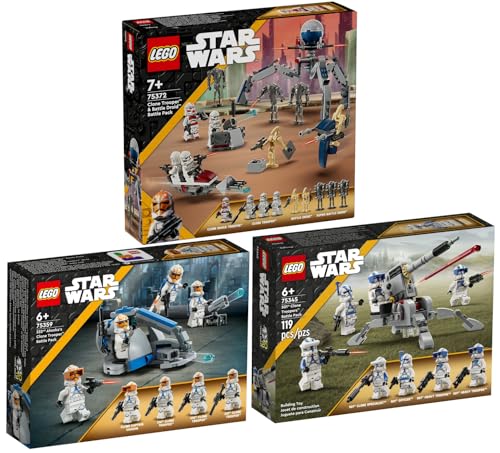 Lego Star Wars Set: 75372 Clone Trooper & Battle Droid Battle Pack, 75359 Clone Trooper der 332. Kompanie Battle Pack & 75345 501st Clone Troopers Battle Pack von BRICKCOMPLETE