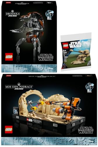 Lego Star Wars Set: 75380 Podrennen in Mos Espa Diorama, 75381 Droideka & 30680 AAT von BRICKCOMPLETE