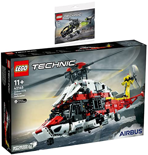 Lego Technic 2er Set: 42145 Airbus H175 Rettungshubschrauber & 30465 Hubschrauber Polybag von BRICKCOMPLETE