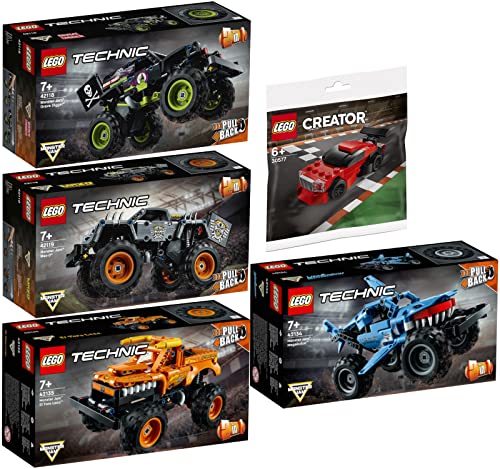 Lego Technic 5er Set: 42118 Monster Jam Grave Digger, 42119 Monster Jam Max-D, 42134 Monster Jam Megalodon, 42135 Monster Jam EL Toro Loco & 30577 Megastarkes Muscle-Car Lego Technic 5er Set: 42118 Monster Jam Grave Digger, 42119 Monster Jam Max-D, 42134 Monster Jam Megalodon, 42135 Monster Jam EL Toro Loco & 30577 Megastarkes Muscle-Car von BRICKCOMPLETE