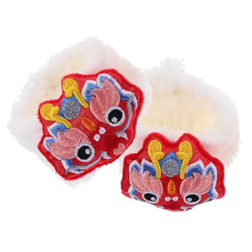 BRIGHTFUFU 1 Paar Bärenpuppenschuhe Auto Zubehör Tiere tragen ausgestopft plüsch Schuhe Puppen Accessoires Vintage Schuhe dekorative Minischuhe Mini-Szenen-Requisiten kurzer Plüsch von BRIGHTFUFU