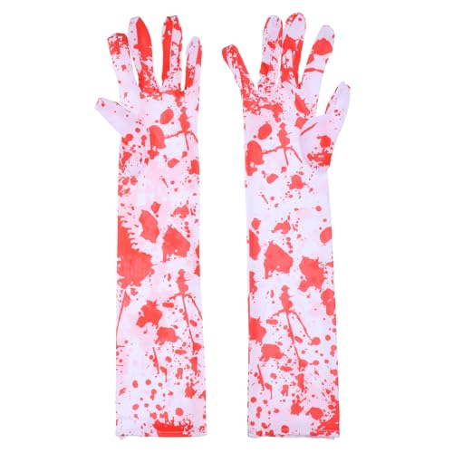 BRIGHTFUFU 1 Paar Befleckte Bluthandschuhe, Halloween-gruselhandschuhe, Cosplay-bluthandschuhe, Partyhandschuhe, Requisiten von BRIGHTFUFU