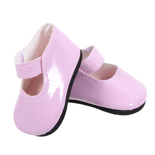 BRIGHTFUFU 1 Paar Spielpuppenschuhe Prinzessin Figur Babypuppe puppenkleidung Puppen Kleidung Puppenbekleidung Schuhe für Babys Miniaturschuhe aus Leder Puppe Schuhe Rosa von BRIGHTFUFU