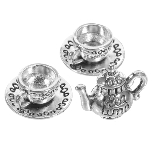 BRIGHTFUFU 1satz Mini Metal Teapots Und Teetassen Miniatur Teekannen Und Tassen Für Puppenhaus Und Deko Handgefertigte Mit Eleganter Für Küche Und Wohnambiente von BRIGHTFUFU