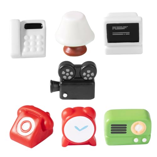 BRIGHTFUFU 1 Satz Modell Radio puppenhaus zubehör Vintage Dekoration Retro Dekoration altes Telefon Retro -Wohnkultur Telefondekore Miniatur-Dinge kleine Funkfiguren Hausmodelllampe Harz von BRIGHTFUFU