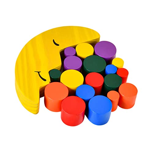 BRIGHTFUFU Stapelspielzeug Aus Holz Für Kinder Mondform-blöcke Kreatives Lernspielzeug Für Jungen Und Mädchen Für Geduld Fantasie Zufällige Farbe von BRIGHTFUFU