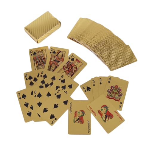BRIGHTFUFU 1 Satz glänzende Spielkarten Spiele Jumbo Inhaber Gold pokerkarten kartenhalter Spielkarten Poker Sets Spielkarten mit hoher Haltbarkeit wasserdichte Spielkarten Unterhaltung von BRIGHTFUFU