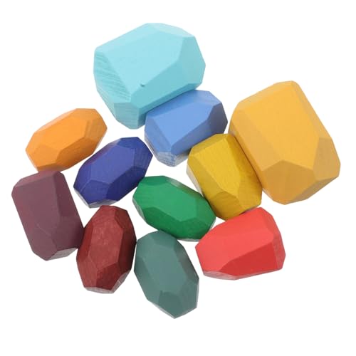 BRIGHTFUFU Montessori-stapelspielzeug Aus Holz Lernspielzeug Für Kinder Bunte Blöcke Fördert Die Kreativität Ideales Für Kinder von BRIGHTFUFU