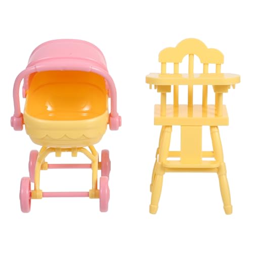 BRIGHTFUFU 1 Set Miniatur-puppenhauszubehör: Puppenwagen Und Hochstuhl – Rollenspiel-mini-möbelspielzeug Für Kinder Als Geburtstagsgeschenk BRIGHTFUFU 1 Set Miniatur-puppenhauszubehör: Puppenwagen Und Hochstuhl – Rollenspiel-mini-möbelspielzeug Für Kinder Als Geburtstagsgeschenk von BRIGHTFUFU