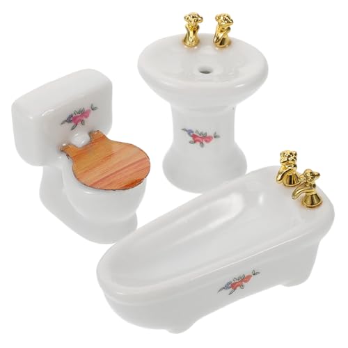 BRIGHTFUFU 1 Set Miniatur-wc, Badewanne, Waschbecken, Mikro-landschaftsmodell, Mini-Badezimmer- von BRIGHTFUFU