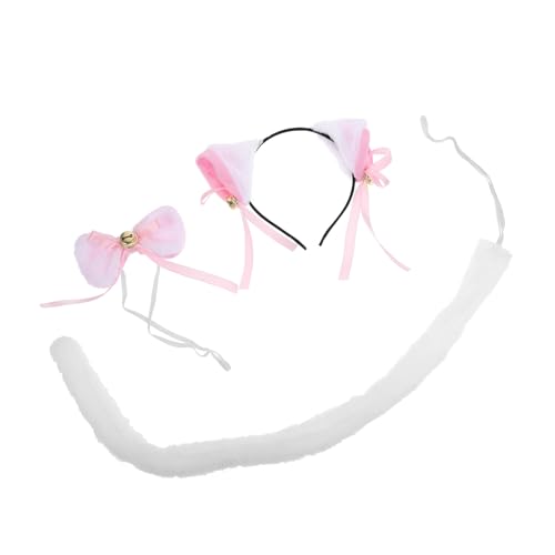 BRIGHTFUFU 1 Set Plüsch Katzenohr Stirnband Katzenohren Pfoten Cosplay Katzenzubehör Halloween Ohren Stirnband Katzenkostüm Weiße Katzenohren Katzenohren Stirnband Haarreifen von BRIGHTFUFU