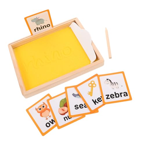 BRIGHTFUFU 1 Set Sandmalerei Sandtablett Schleifpapier Buchstaben Frühes Lernspielzeug Pädagogisches Zeichentablett Vorschul Schreibtablett Montessori Lernspielzeug Sand von BRIGHTFUFU