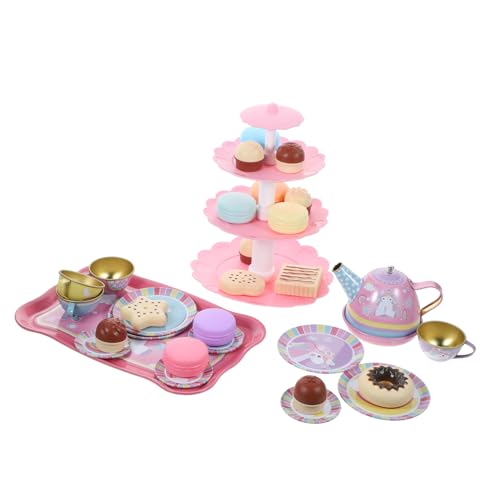 BRIGHTFUFU Teeset Kinderspielzeug 1 Set Teeservice Für Cartoon Teeset Mit 17 Teilen Inkl Tassen Und Dessertteller Ideales Rollenspielzeug Für Ädchen Und Teeparty Spaß Spielzeug von BRIGHTFUFU