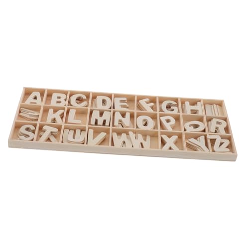 BRIGHTFUFU 1 Set Unfertiges Alphabet Buchstabenset Aus Holz Mit Ablagefach Holzbuchstaben Zum Lernen Für Kleinkinder DIY Holzbuchstabenausschnitte Basteln Heimdekor Wanddekorationen von BRIGHTFUFU