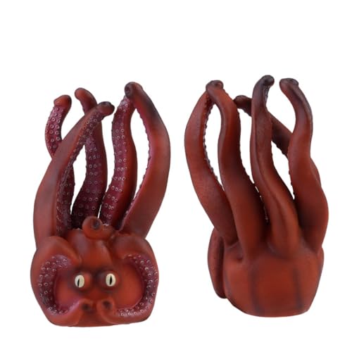 BRIGHTFUFU 1 Stück Tierhandpuppe Oktopus Handpuppe Meerestier Kinderspielzeug Die Marionetten Für Babys Puppen Für Kleinkinder Kaffee Umweltfreundlicher Kunststoff PVC von BRIGHTFUFU