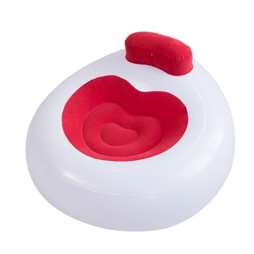 BRIGHTFUFU 1 Stück zusammenklappbares aufblasbares Sofa Couch Erwachsene klein faltbar Falten Inflatable Chair aufblasbare Sofas Tragbares Sofa Strandliege aufblasbarer Sitz PVC-Sofa rot von BRIGHTFUFU