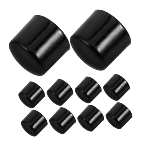 BRIGHTFUFU 10 Stück Fußballmaschinenkappe Weiß Tischfußball-Tischplatte Teile für Fußballtische Kickerspitzenkappen gesteckt Ersatz-Kicker-Endkappen Fußballtischzubehör Plastik Black von BRIGHTFUFU
