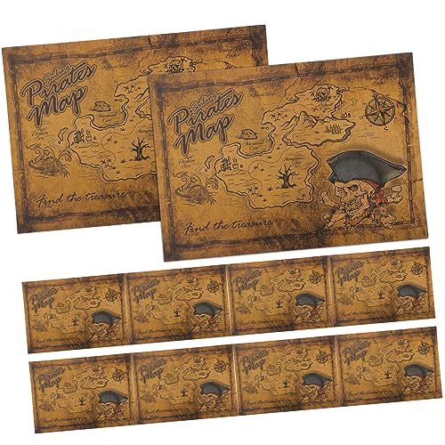 BRIGHTFUFU 10 Stück Schatzkarte Füllstoffe Piraten-partyteller Halloween-platte Piratenzubehör Für Piratenkostüm Für Spiel Fischtankverzierung Karte Der Schatzsuche Papier BRIGHTFUFU 10 Stück Schatzkarte Füllstoffe Piraten-partyteller Halloween-platte Piratenzubehör Für Piratenkostüm Für Spiel Fischtankverzierung Karte Der Schatzsuche Papier von BRIGHTFUFU