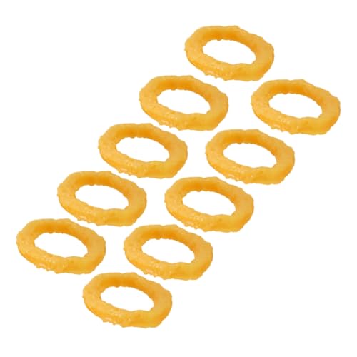 BRIGHTFUFU 10 Stück Teiliges Künstliche Tintenfischringe Simulierte Frittierte Lebensmittel Realistische Nachbildung für Fotografie Dekoration von BRIGHTFUFU