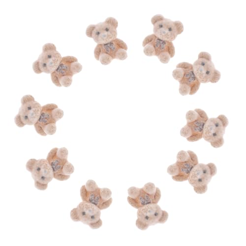 BRIGHTFUFU 10 Stück Teiliges Miniatur Flockiger Bären PVC Figuren Niedliche Mini Bär Deko für Hochzeit Party Tischdekoration DIY Zubehör in Milchtee Farbe BRIGHTFUFU 10 Stück Teiliges Miniatur Flockiger Bären PVC Figuren Niedliche Mini Bär Deko für Hochzeit Party Tischdekoration DIY Zubehör in Milchtee Farbe von BRIGHTFUFU