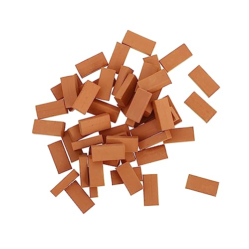 BRIGHTFUFU 100Pcs Mini-Steine für kinderspielzeug Miniaturziegel - Room Decor for Möblierung winzige Pflanzen Teppich Miniaturen Garten Ziegel Ton Brown von BRIGHTFUFU