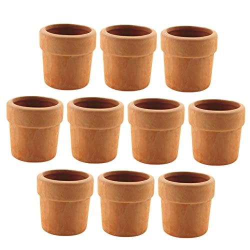 BRIGHTFUFU 10Stücke Mini Pflanzgefäß aus Bezaubernde Blumentöpfe für Puppenhäuser und Mikro Landschaften Kreative Deko für Mini Häuser und Zimmer Langlebig und Detailreich von BRIGHTFUFU